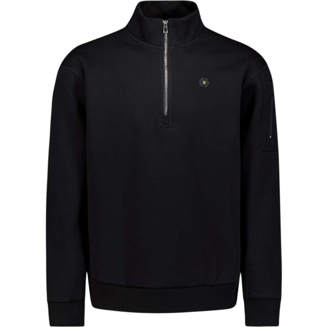 No Excess Sweater half zip brushed black 29130851-020 large