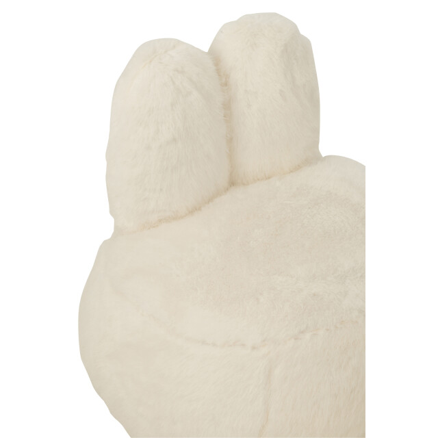 J-Line Stool fur with bunny ears wood white 55955 large