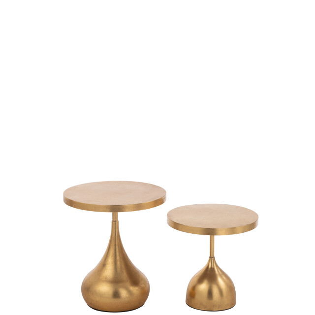 J-Line Set of 2 side tables drop metal gold 46440 large
