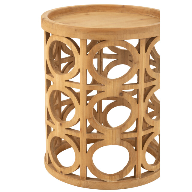 J-Line Side table carving fir wood/mdf natural 50830 large