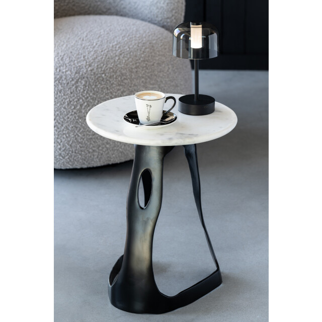J-Line Side table aluminium/stone black/white large 55948 large