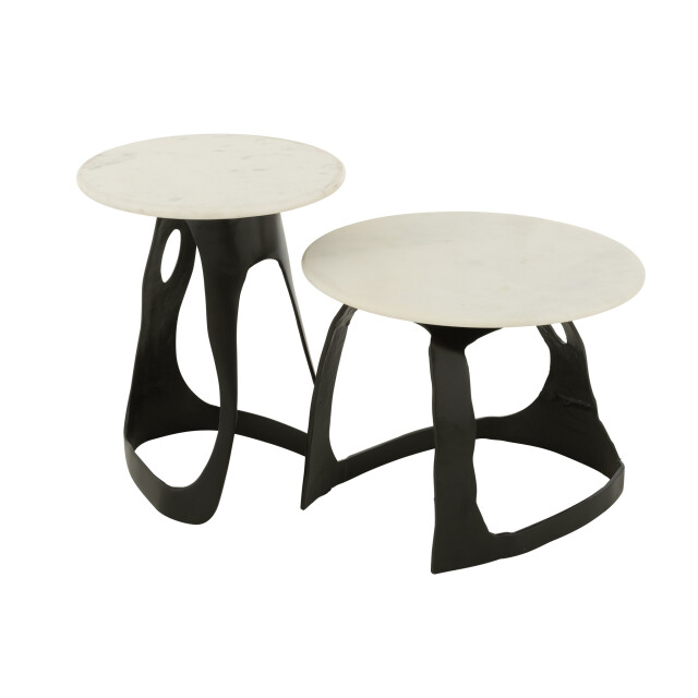 J-Line Side table aluminium/stone black/white large 55948 large