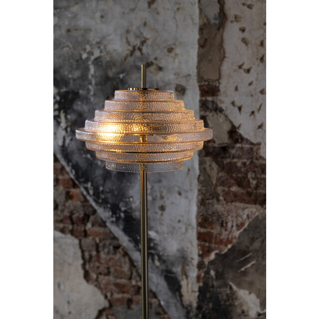 J-Line Lamp on foot led gold metal/glass transparent 37813 large