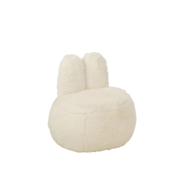 J-Line Stool fur with bunny ears wood white 55955 large