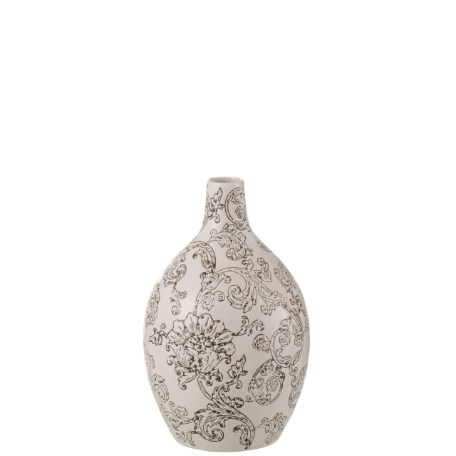 J-Line Vase zen round porcelain white/black 48396 large