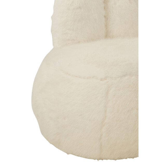 J-Line Stool fur with bunny ears wood white 55955 large