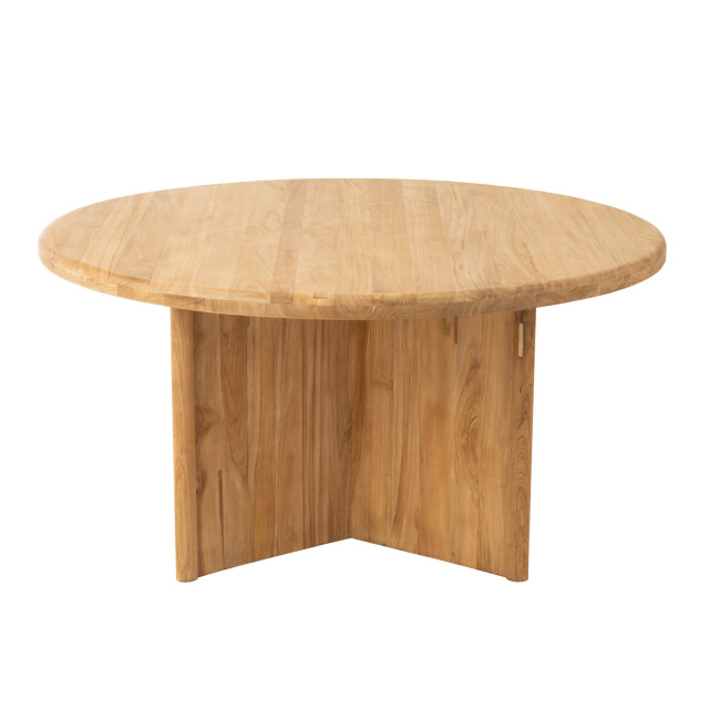 J-Line Table round teak wood natural 43763 large