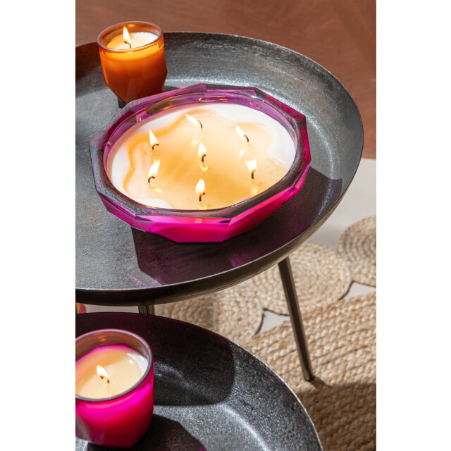 J-Line Set of 3 sidetables tray round metal matte dark grey 8158 large