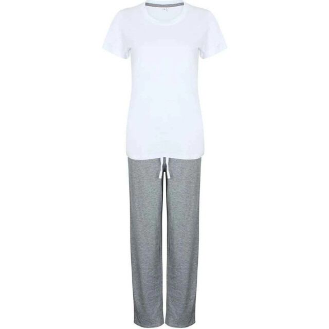 Towel City Dames heather lange pyjama set UTLT6152_whiteheathergrey large