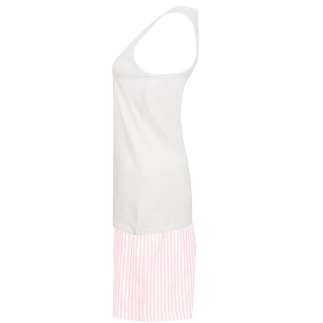 Towel City Dames stoffen zak korte pyjamaset UTLT6215_whitepink large
