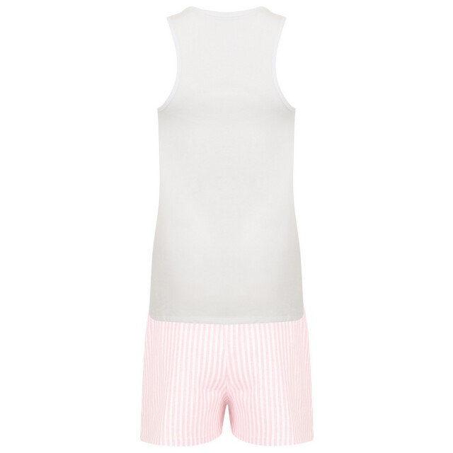 Towel City Dames stoffen zak korte pyjamaset UTLT6215_whitepink large
