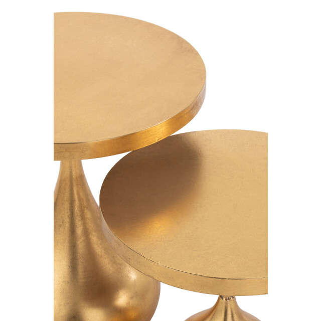 J-Line Set of 2 side tables drop metal gold 46440 large