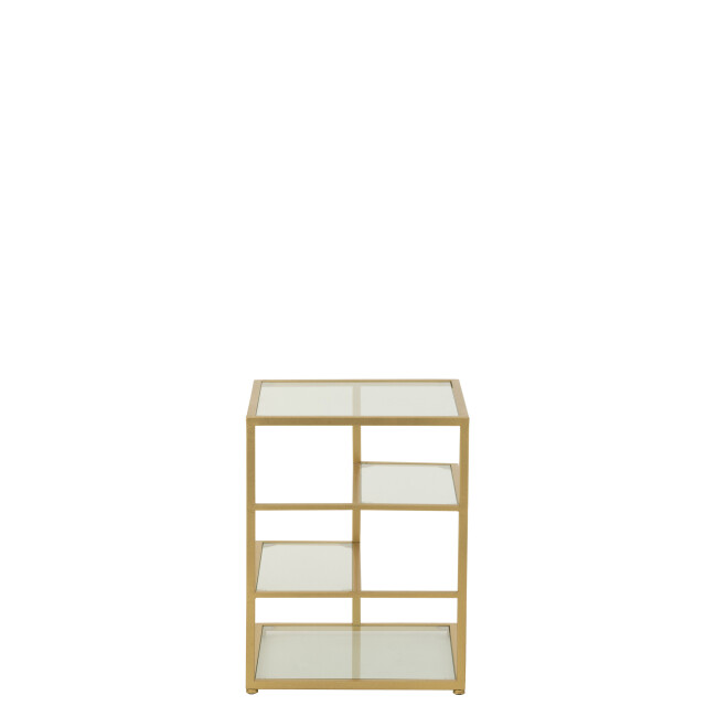 J-Line Side table iron/glass gold colored 55752 large