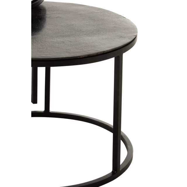 J-Line Set 3 side tables round oxidize aluminium/iron antique black 97000 large