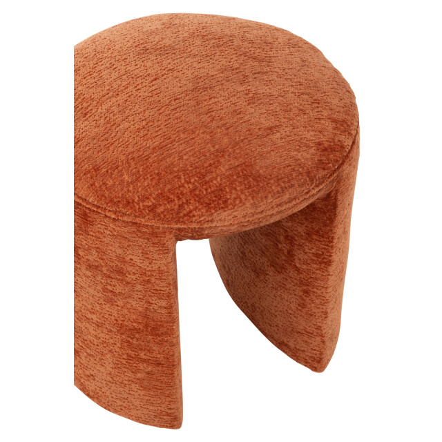 J-Line Stool round textile orange rust 49457 large