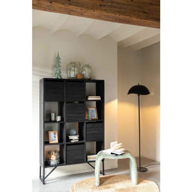 J-Line Floor lamp metal/marble black 49183 large