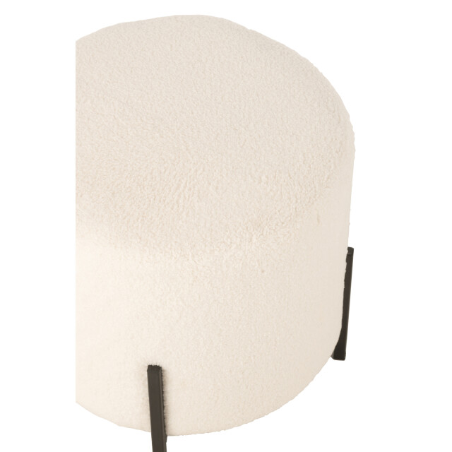 J-Line Stool sheep fabric/foam white 45984 large