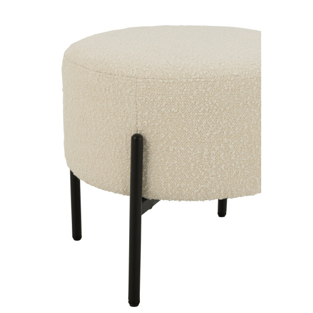 J-Line Stool boucle plywood/polyester white/black 50849 large