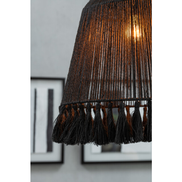 J-Line Pendant lamp celia jute black large 30967 large