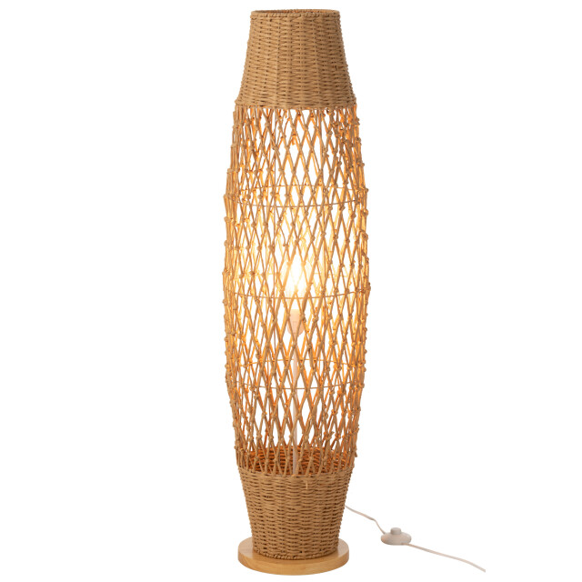J-Line Floor lamp braided metal dark natural 53764 large