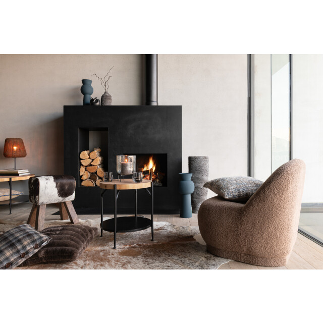 J-Line Side table bio mdf/iron black/natural 46319 large