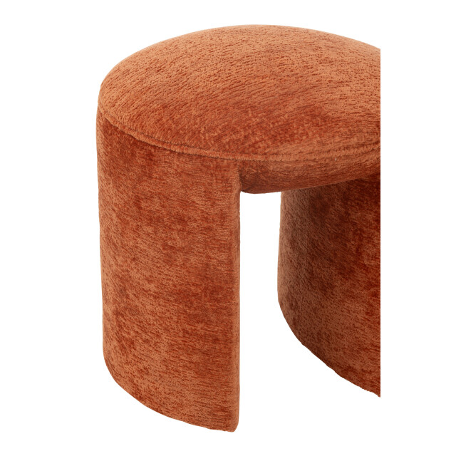 J-Line Stool round textile orange rust 49457 large