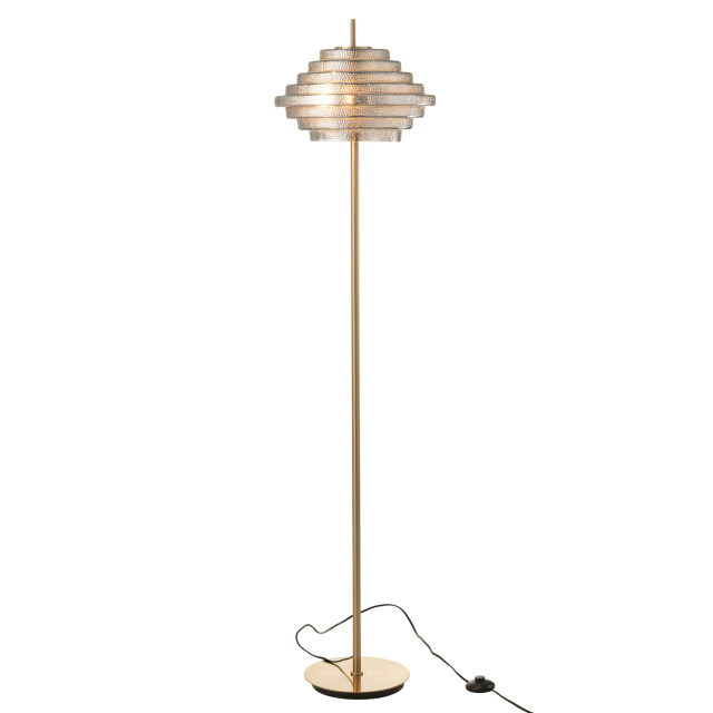 J-Line Lamp on foot led gold metal/glass smoked 37815 large