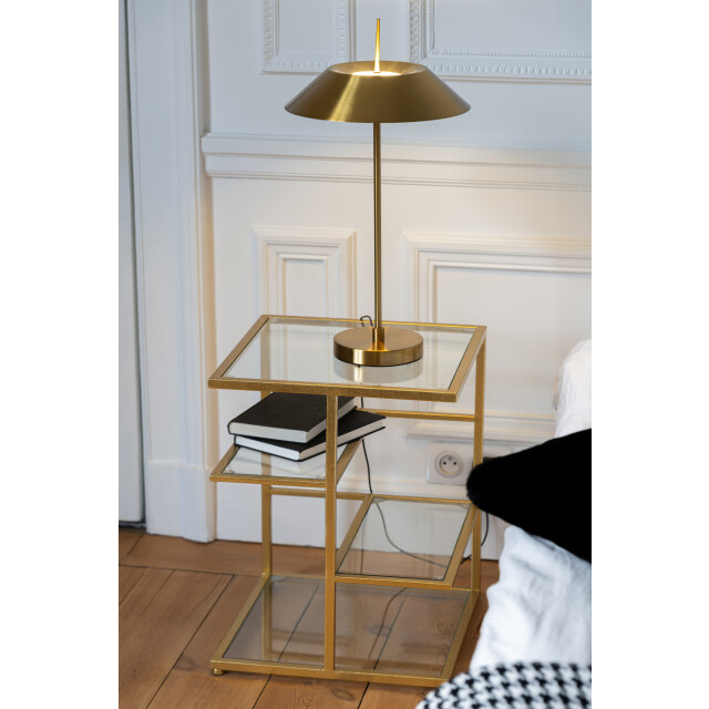 J-Line Side table iron/glass gold colored 55752 large