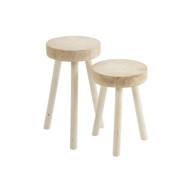 J-Line Krukjes hout paulownia set van 2 23922 large