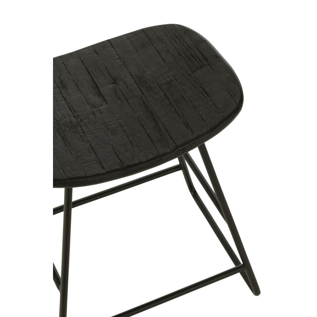 J-Line Stool rectangular recycle teak black small 40784 large