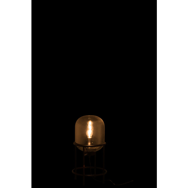 J-Line Lamp on foot sasha glass/metal silver/black small 89035 large
