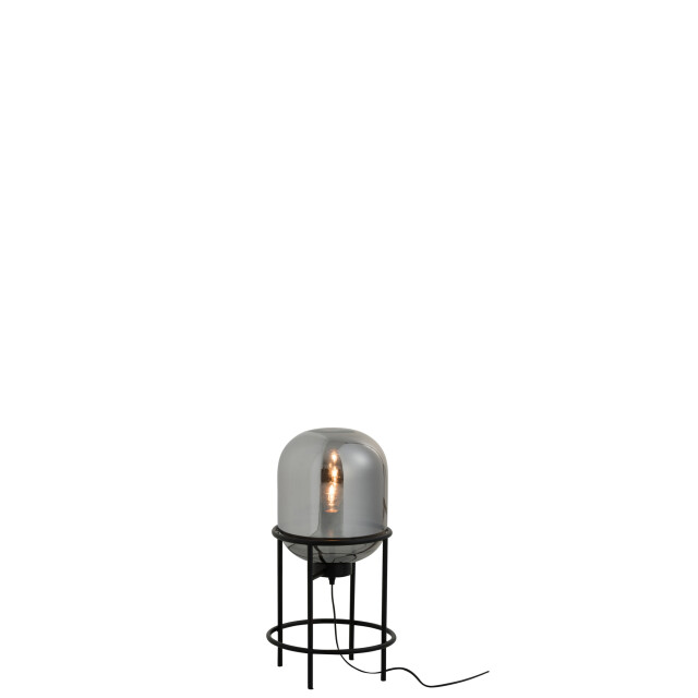 J-Line Lamp on foot sasha glass/metal silver/black small 89035 large