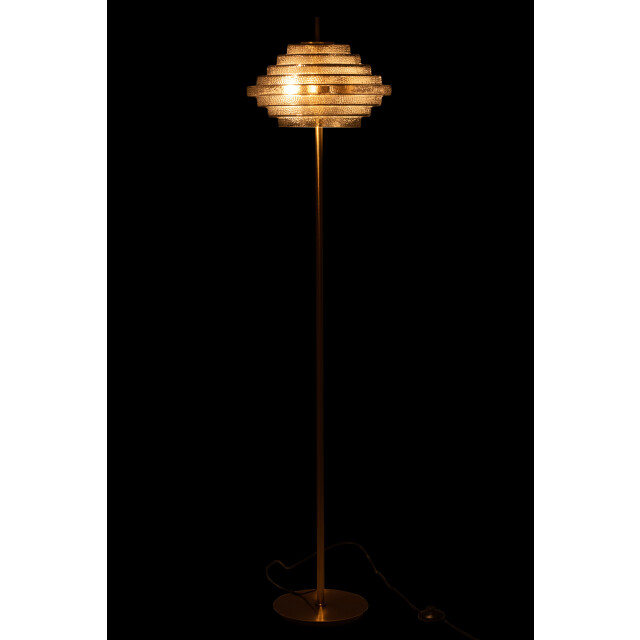 J-Line Lamp on foot led gold metal/glass smoked 37815 large