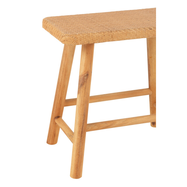 J-Line Stool rectangular cane/fir wood natural 50756 large