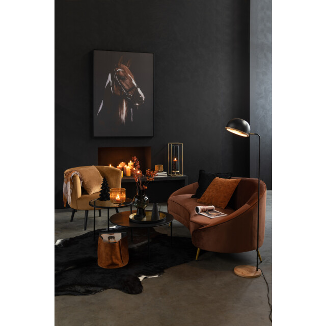 J-Line Standing lamp evy iron/wood black/natural 15654 large