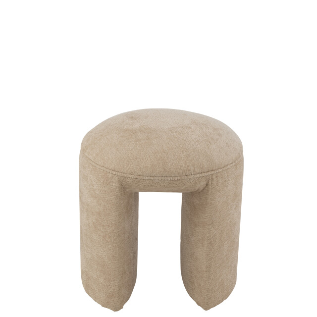 J-Line Stool round textile beige 49446 large