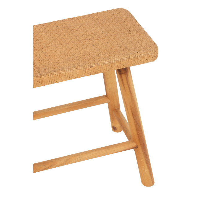 J-Line Stool rectangular cane/fir wood natural 50756 large