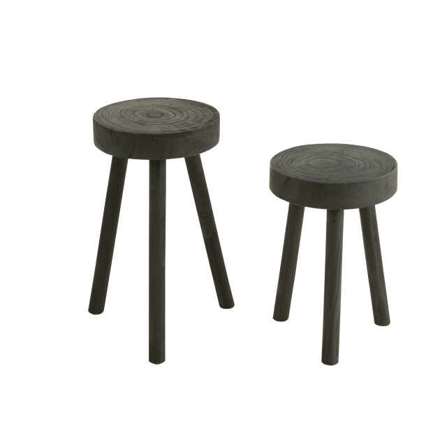 J-Line Set van 2 krukjes paulownia hout 23930 large