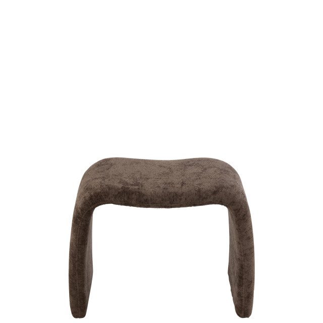 J-Line Stool n shape textile dark brown 49451 large