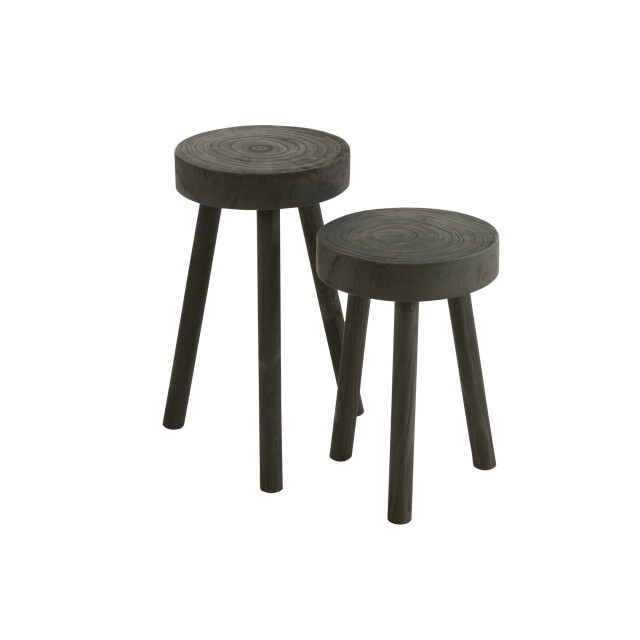 J-Line Set van 2 krukjes paulownia hout 23930 large