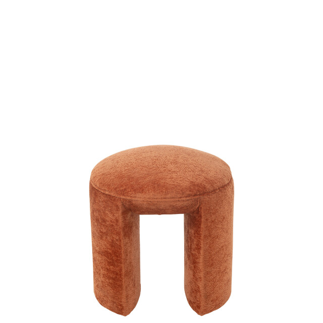 J-Line Stool round textile orange rust 49457 large