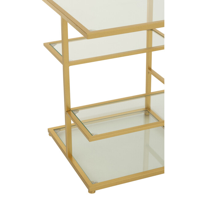 J-Line Side table iron/glass gold colored 55752 large