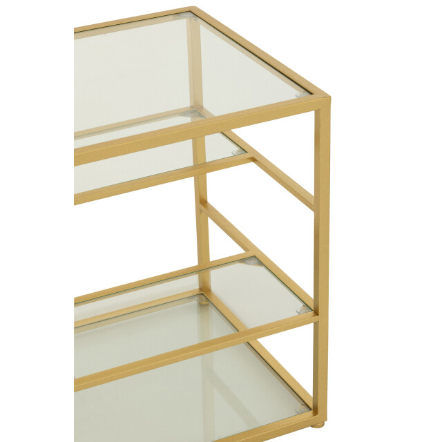 J-Line Side table iron/glass gold colored 55752 large