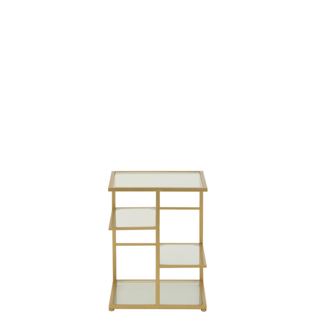 J-Line Side table iron/glass gold colored 55752 large