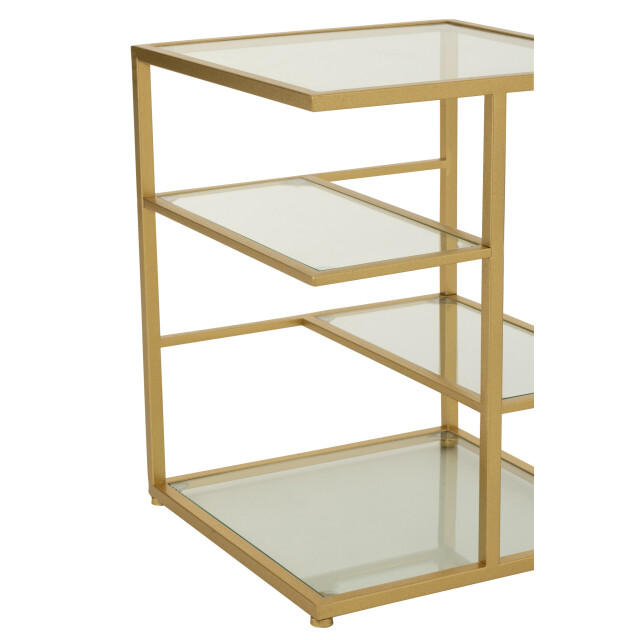 J-Line Side table iron/glass gold colored 55752 large