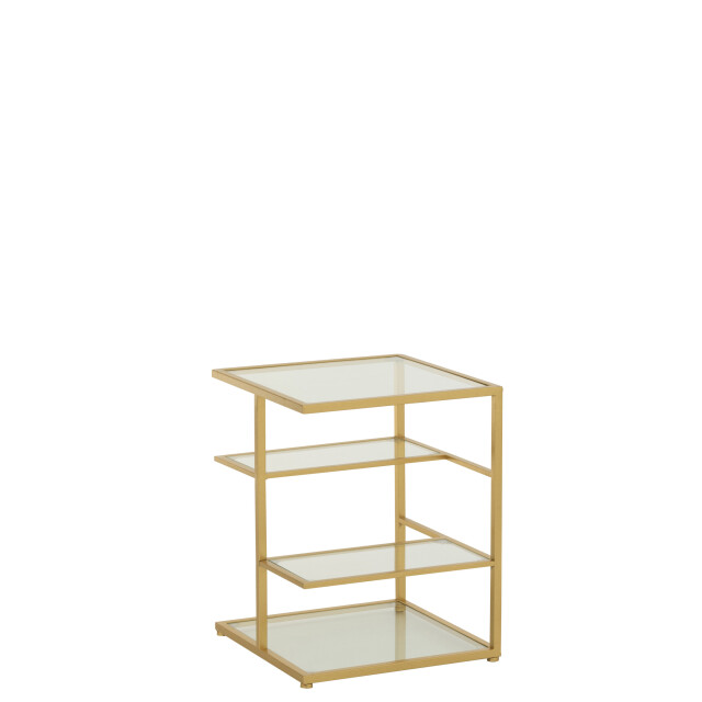 J-Line Side table iron/glass gold colored 55752 large