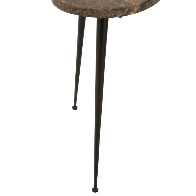 J-Line Set of 3 side tables bee marble/metal brown/black 45995 large