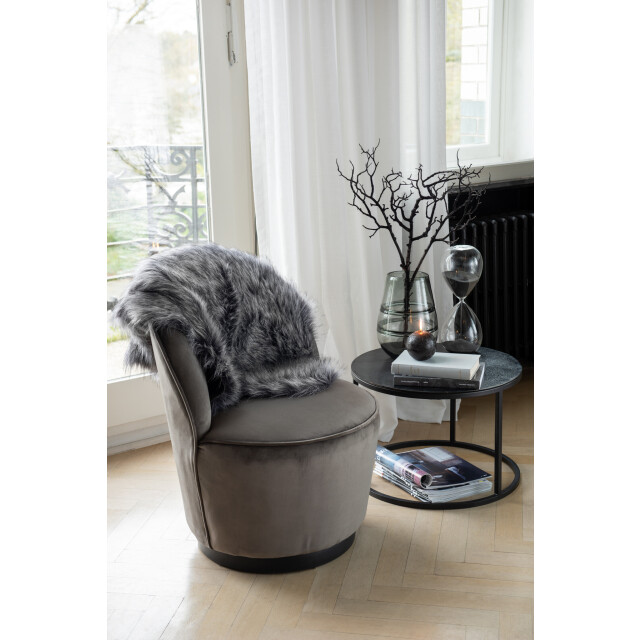 J-Line Set 3 side tables round oxidize aluminium/iron antique black 97000 large