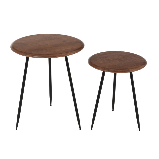 J-Line Set of 2 coffee table neo rubber natural/black 57496 large