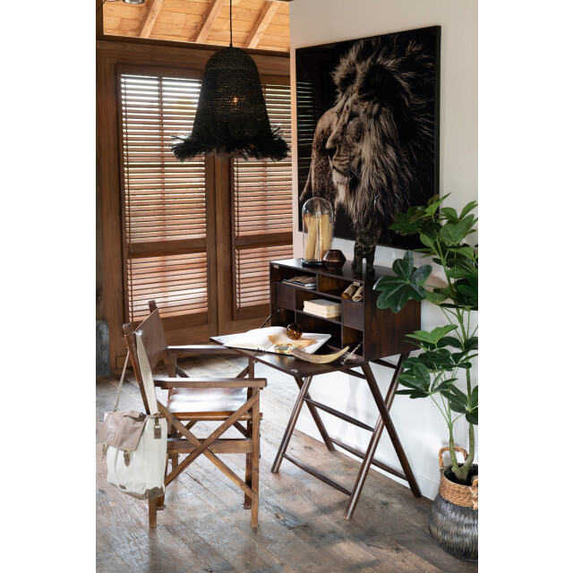 J-Line Hanging lamp ozie bananas fibres black 20798 large